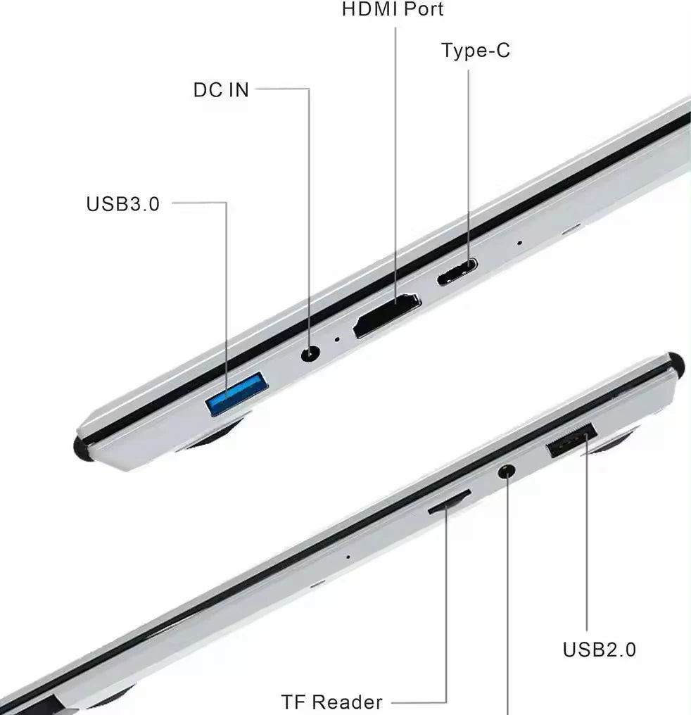 DUAL-PRO Laptop: 15.6" Dual Screen Business Notebook | Intel N100, 16GB RAM, 1TB SSD"