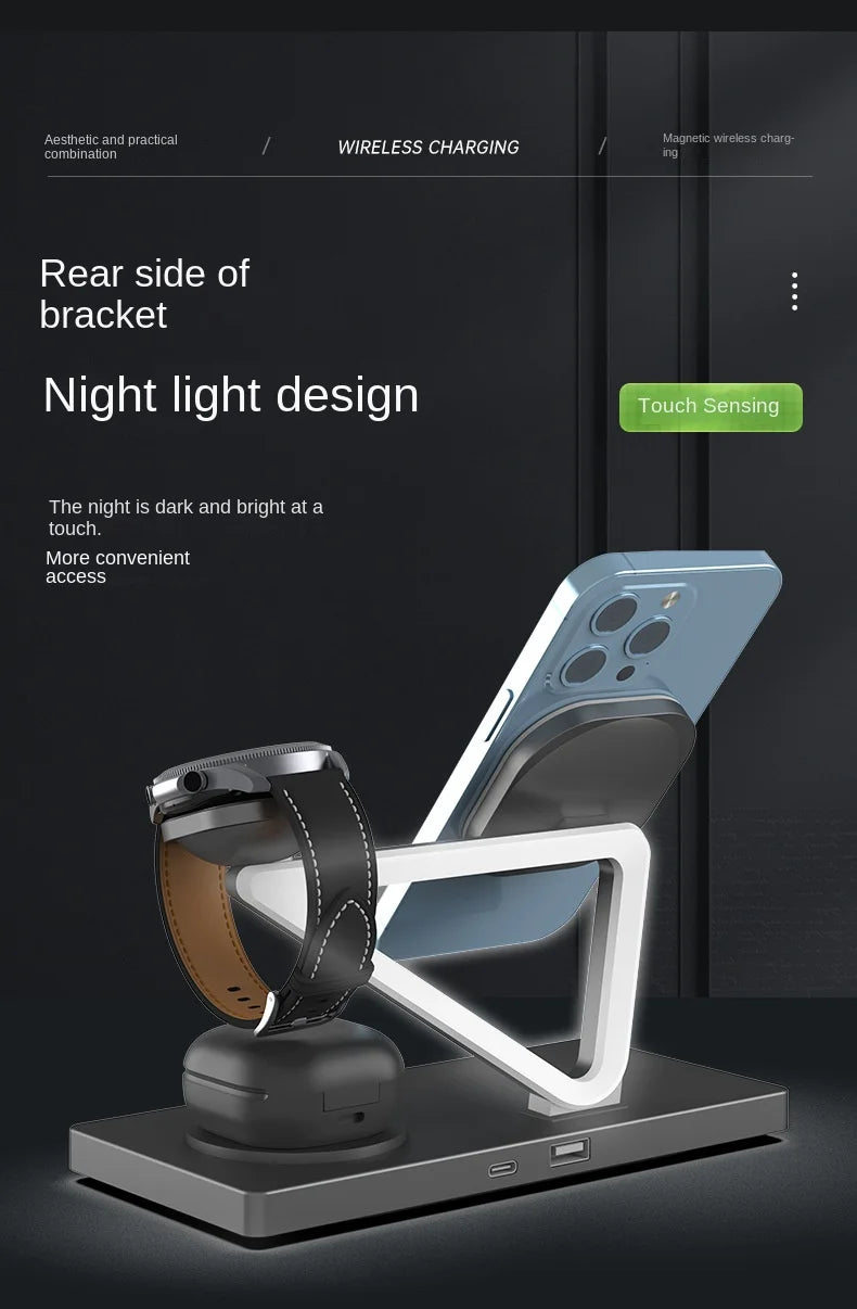 "The Ultimate 4-in-1 Nightstand Hub. Zero Clutter. 15W Fast Charge."