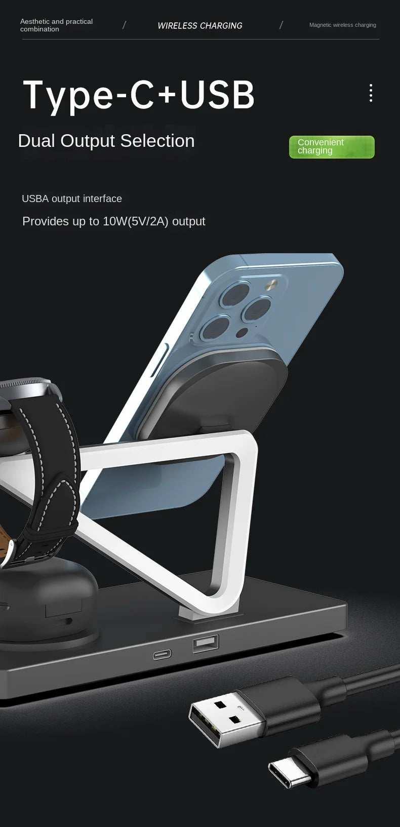 "The Ultimate 4-in-1 Nightstand Hub. Zero Clutter. 15W Fast Charge."